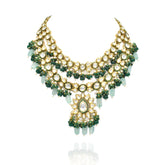 Amolika Green Drops Kundan Set - The Pashm